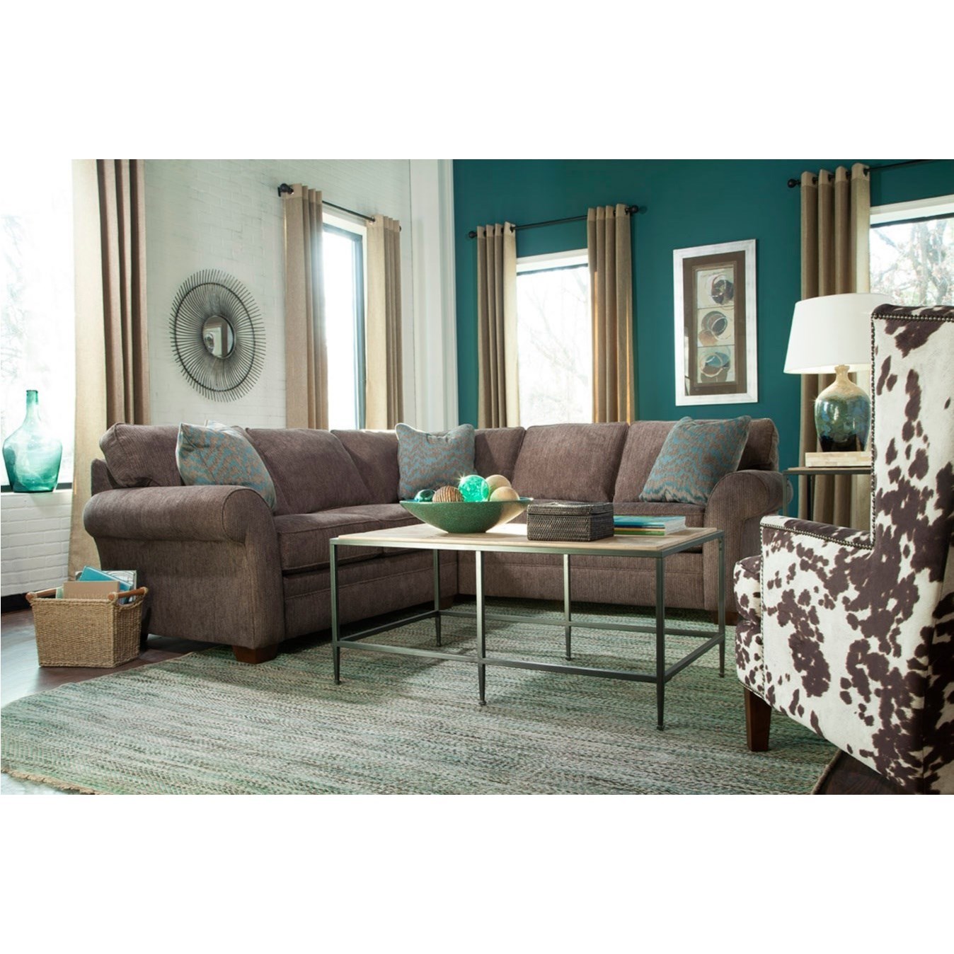 Broyhill Furniture Zachary Sectional Sofa with LAF Corner Sofa and